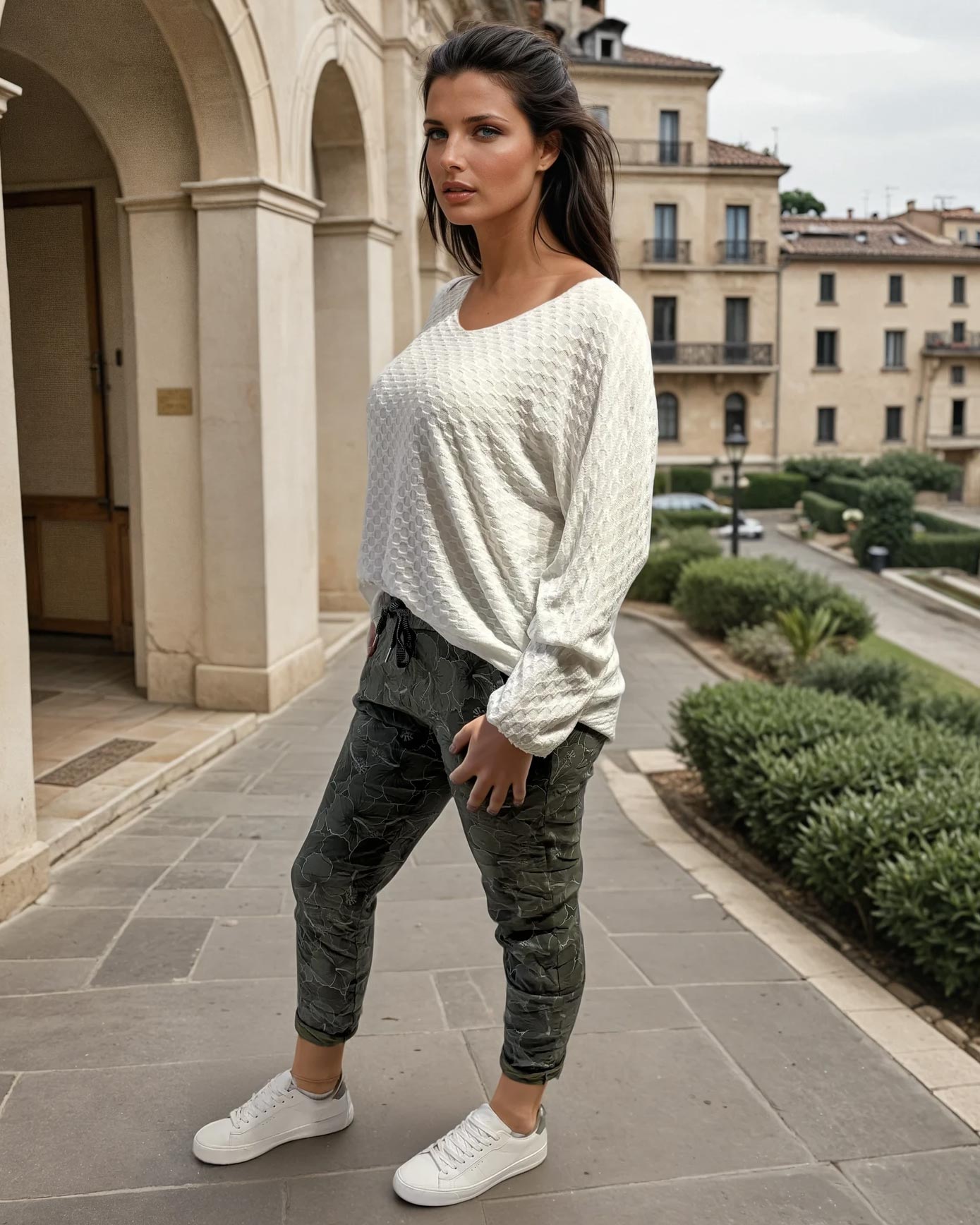 7/8-Hose mit floralem Muster