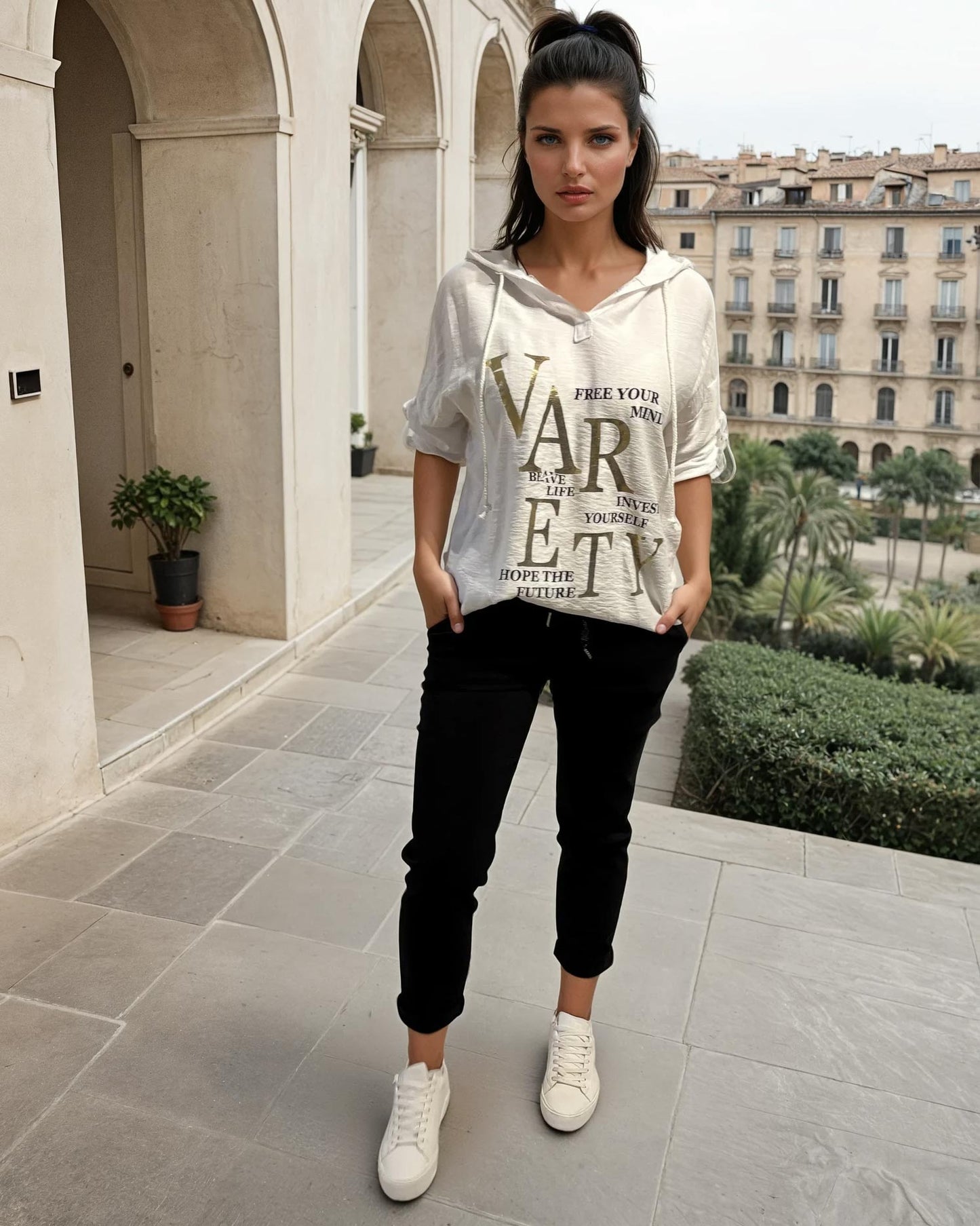 Oversized Hoodie-Shirt mit Print
