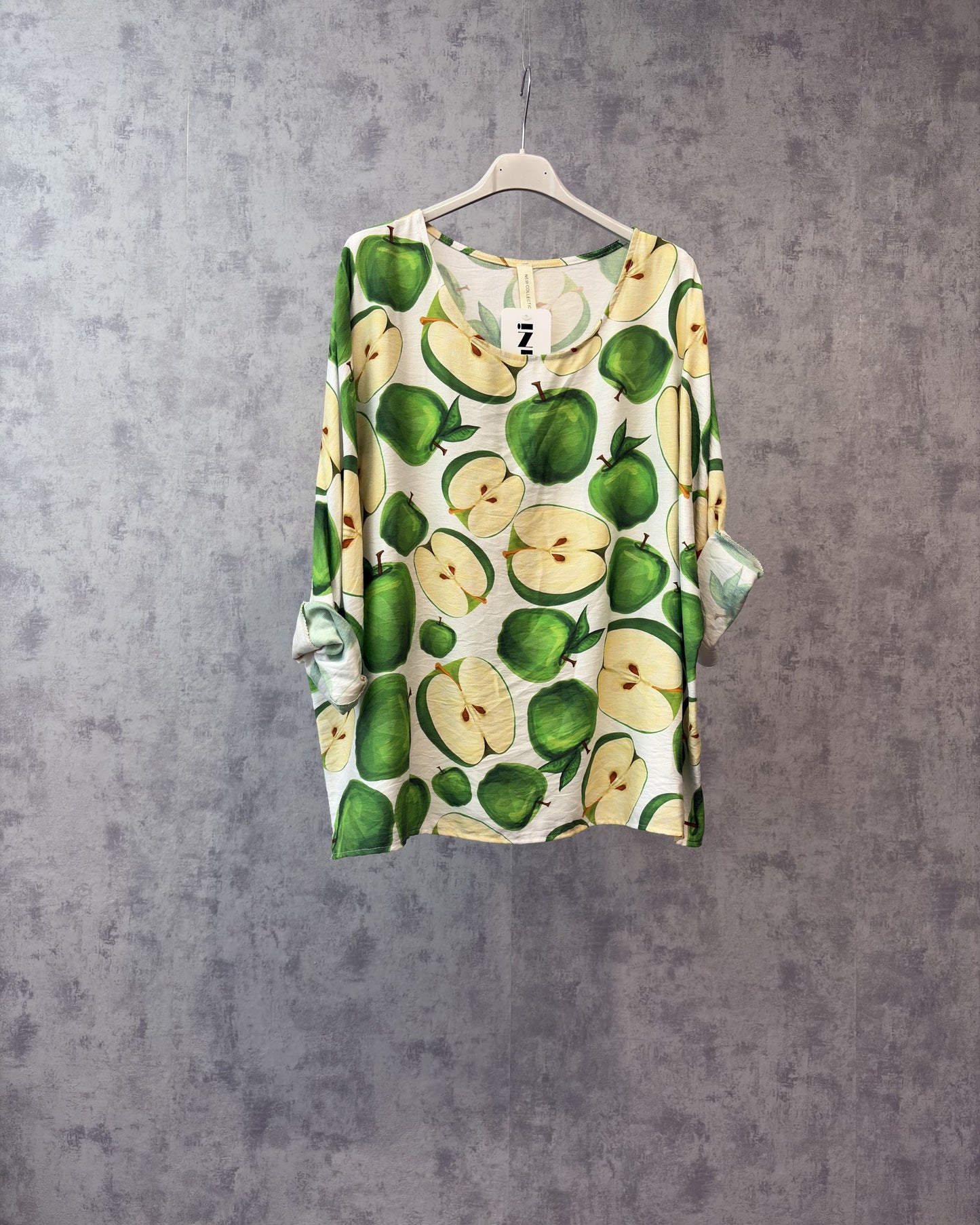 Apfel-Print-Shirt in Grün