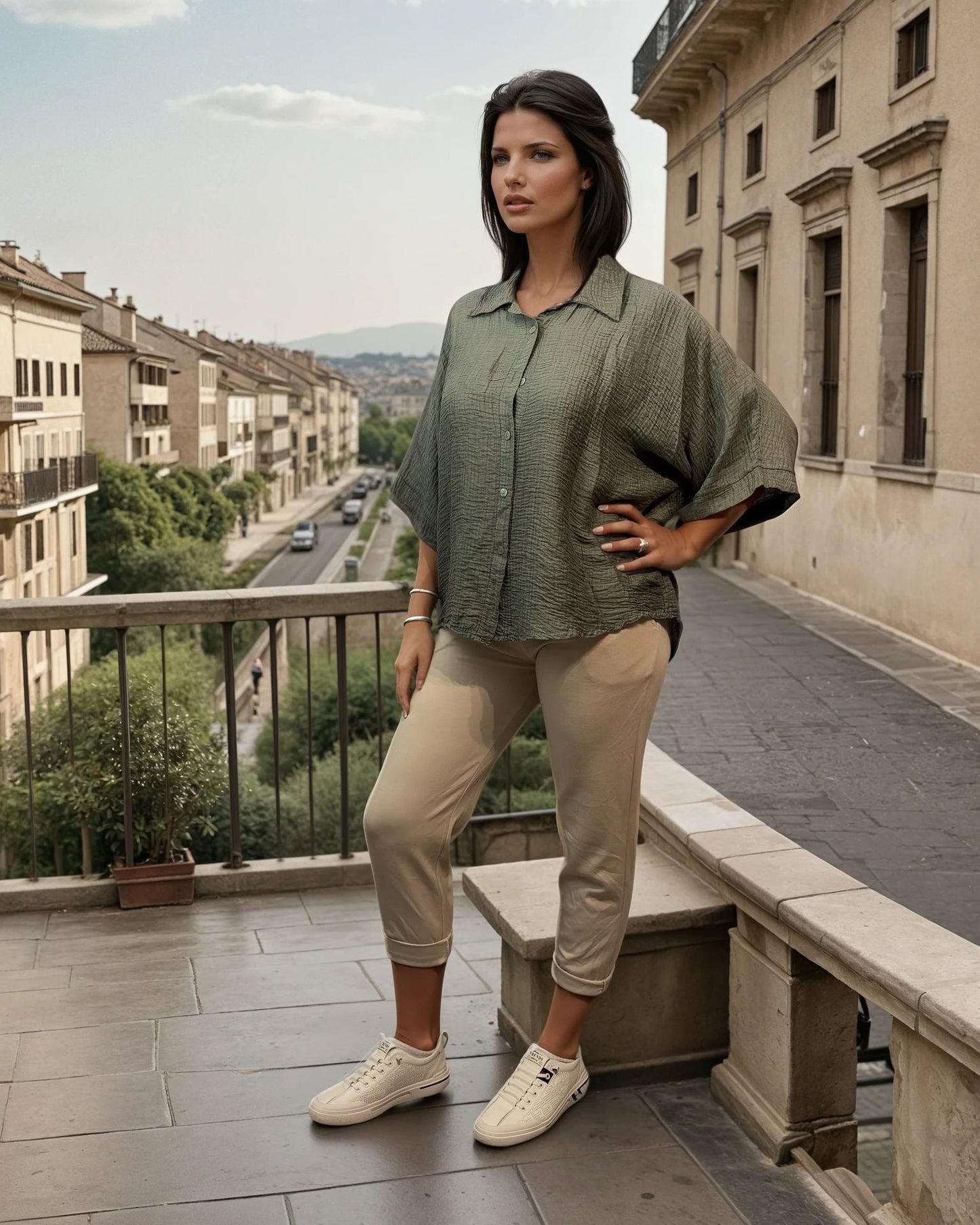 Lockere Oversize Bluse
