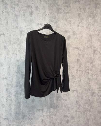 Langarm-Shirt mit seitlicher Schleife – Elegant & Vielseitig